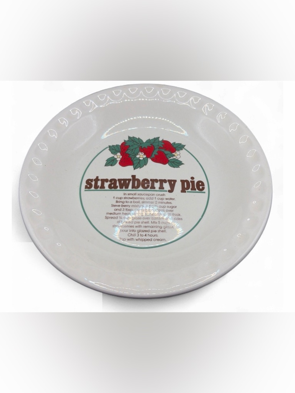 Mount Clemens Pottery Vintage Strawberry Pie Baking Serving Dish Kitchenware